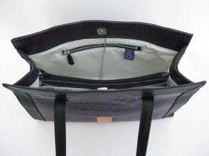 proto blk napa purple croc vinyl inside back pocket